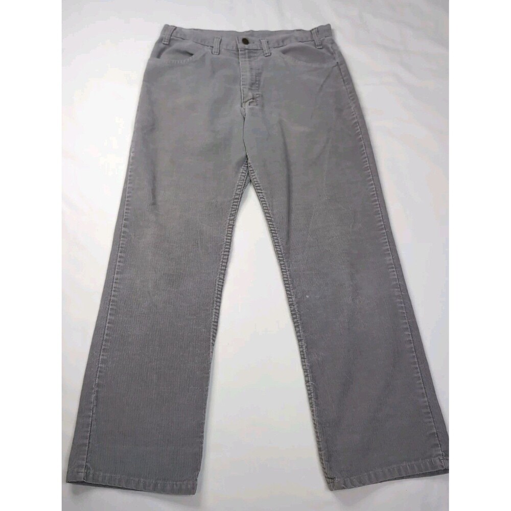 Vintage Mens 80s Grey USA Levi's  White Tab Straight Leg Corduroy Pants 33x28